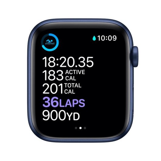 Apple Watch Series 6 GPS + Cellular 44mm Aluminio en Azul con Correa Deportiva Azul Marino Intenso