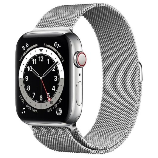 Apple Watch Series 6 GPS + Cellular 44mm Retina OLED Prateado Pulseira Milanesa SpO2 ECG 4G
