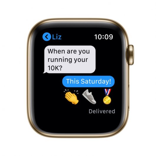 Apple Watch Series 6 GPS + Cellular 44mm Acero Inoxidable en Oro Correa Deportiva Verde Chipre