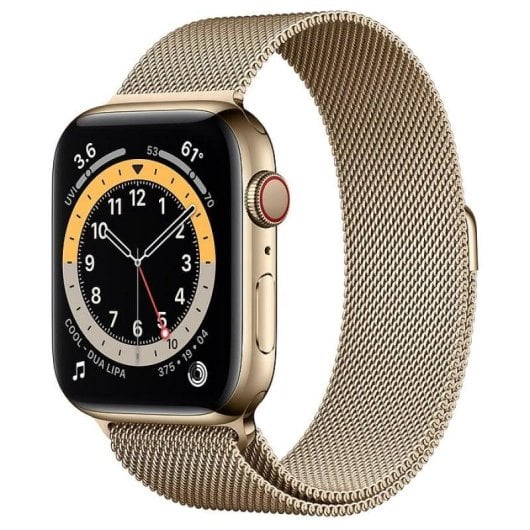 Apple Watch Series 6 GPS + Cellular 44mm Acero Inoxidable en Oro con Pulsera Milanese Loop Oro