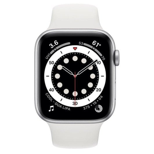 Apple Watch Series 6 GPS + Cellular 44mm Aluminio en Plata con Correa Deportiva Blanca