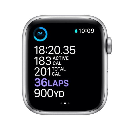 Apple Watch Series 6 GPS + Cellular 44mm Aluminio en Plata con Correa Deportiva Blanca