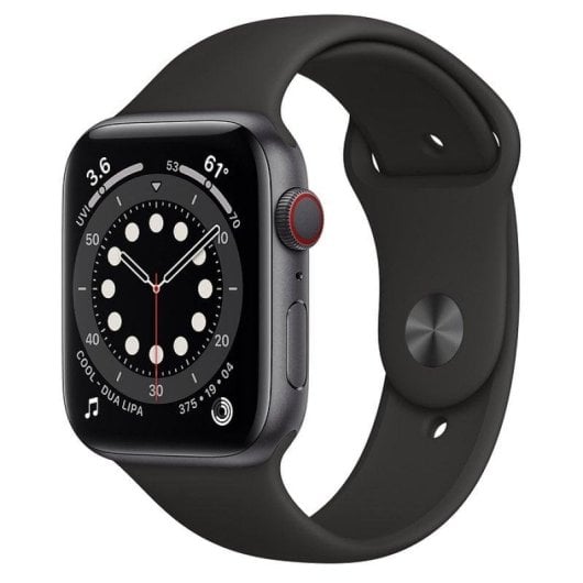Apple Watch Series 6 GPS + Cellular 44mm Aluminio en Gris Espacial con Correa Deportiva Negra