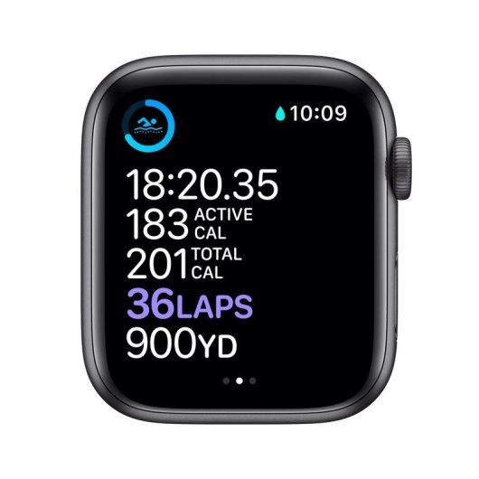 Apple Watch Series 6 GPS 40mm Aluminio en Gris Espacial con Correa Deportiva Negra