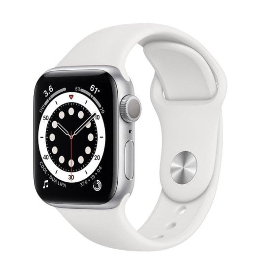 Apple Watch Series 6 GPS 40mm Aluminio en Plata con Correa Deportiva Blanca