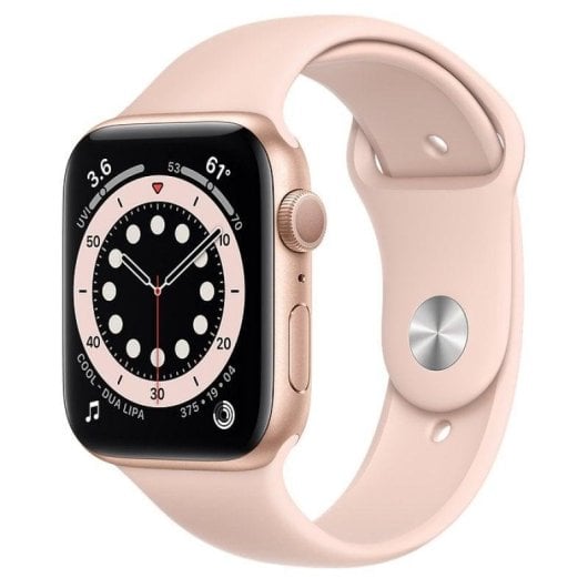 Apple Watch Series 6 GPS 44mm Aluminio en Oro con Correa Deportiva Rosa Arena