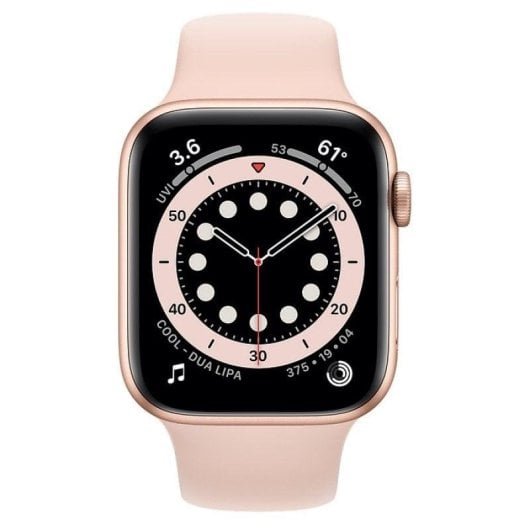 Apple Watch Series 6 GPS 44mm Aluminio en Oro con Correa Deportiva Rosa Arena