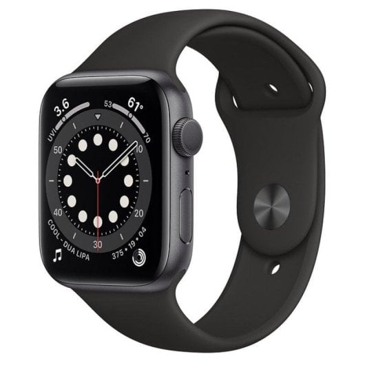 Apple Watch Series 6 GPS 44mm Aluminio en Gris Espacial con Correa Deportiva Negra