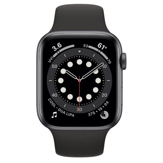 Apple Watch Series 6 GPS 44mm Aluminio en Gris Espacial con Correa Deportiva Negra