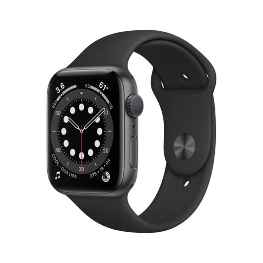 Apple Watch Series 6 GPS 44mm Aluminio en Gris Espacial con Correa Deportiva Negra