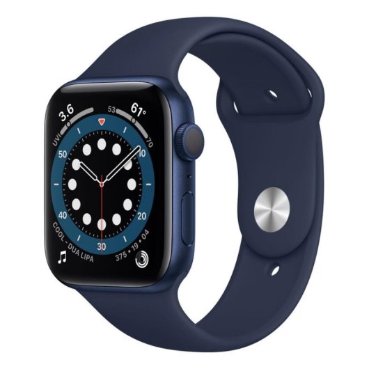 Apple Watch Series 6 GPS 44mm Aluminio en Azul con Correa Deportiva Azul Marino Intenso