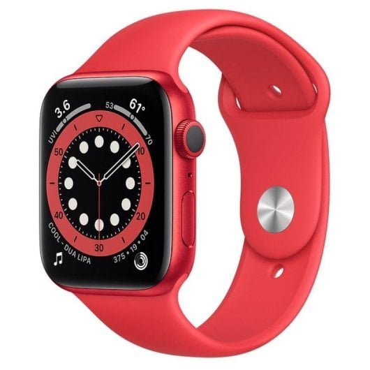 Apple Watch Series 6 GPS NFC 44mm Retina OLED Rouge S/M Étanche 50m SpO2 ECG