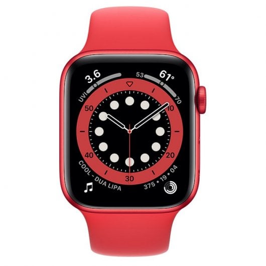Apple Watch Series 6 GPS 44mm Aluminio (PRODUCT) RED con Correa Deportiva Roja
