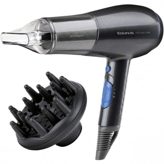 Secador de Cabelo Iónico Taurus Lyss 2300W 3 Temperaturas 2 Velocidades com Difusor Preto