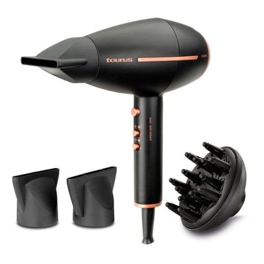 Secador de Cabelo Iónico Profissional Taurus Shining 2400W 3 Temperaturas 2 Velocidades com Difusor Preto