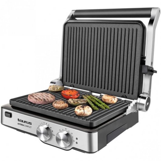 Taurus Asteria Complet Grill y Plancha de Asar 2000W Acero Inoxidable