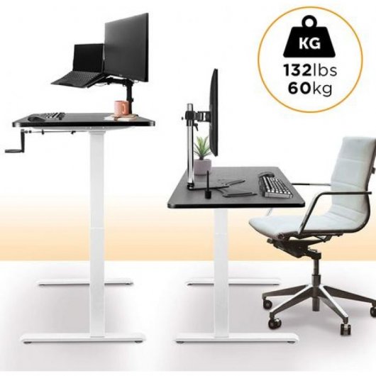 Duronic TM00WE Marco de Escritorio Elevable con Altura Ajustable 71 a 116cm Blanco