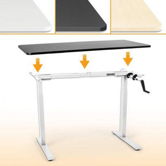 Duronic TM00WE Marco de Escritorio Elevable con Altura Ajustable 71 a 116cm Blanco