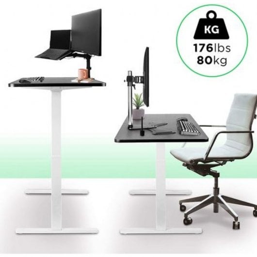 Duronic TM12WE Marco de Escritorio Eléctrico Elevable con Altura Ajustable 71 a 116cm Blanco