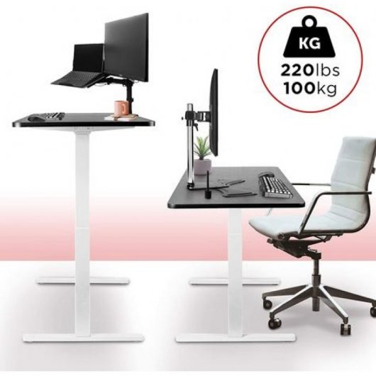 Duronic TM22WE Marco de Escritorio Eléctrico Elevable con Altura Ajustable 71 a 116cm Blanco