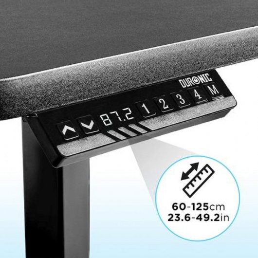 Duronic TM23BK Marco de Escritorio Eléctrico Elevable con Altura Ajustable 60 a 125cm Negro