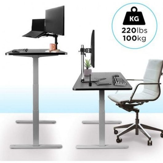 Duronic TM23GY Marco de Escritorio Eléctrico Elevable con Altura Ajustable 60 a 125cm Gris
