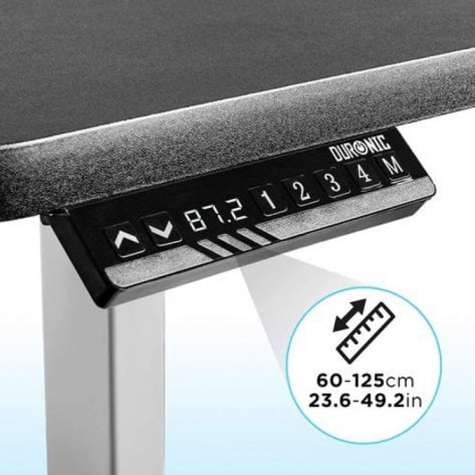 Duronic TM23GY Marco de Escritorio Eléctrico Elevable con Altura Ajustable 60 a 125cm Gris
