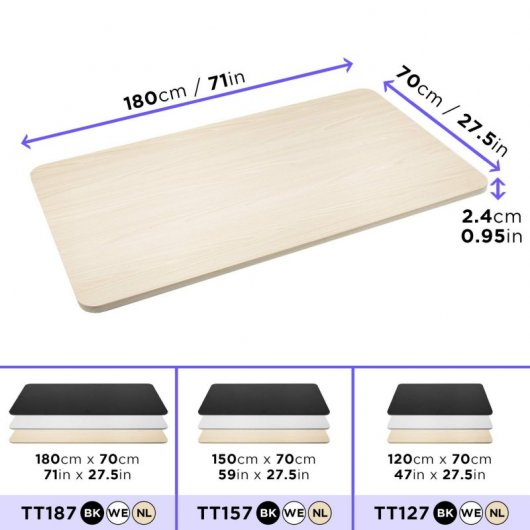 Duronic TT187NL Tablero de Madera 180x70cm Natural