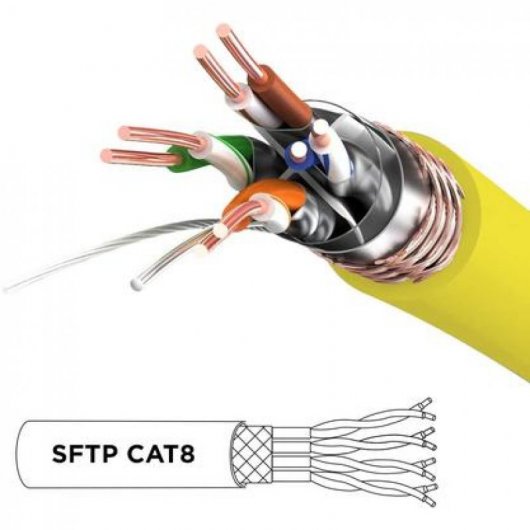 Duronic Cable de Red SFTP Cat8 3m Amarillo