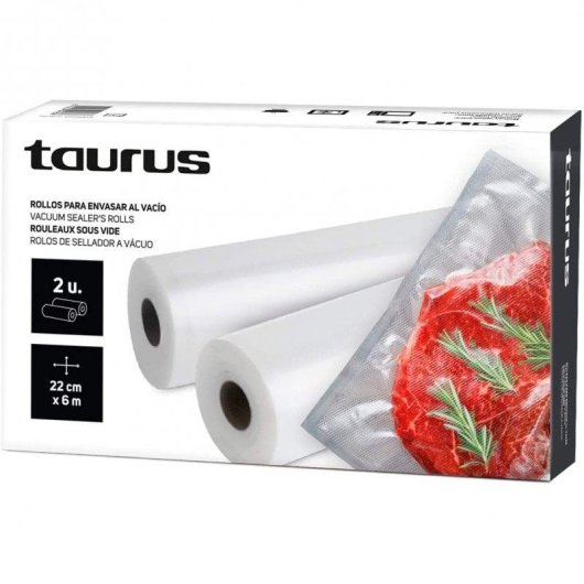 Rolo para Vácuo Taurus VAC6000 22 cm x 6 m Pack 2 Unidades Conservação Sous-vide