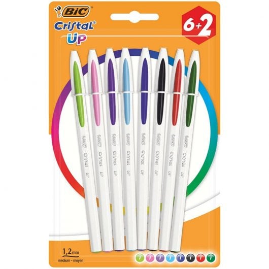 Bic Cristal Up Pack 6+2 Bolígrafos Punta 1.2mm Colores Surtidos