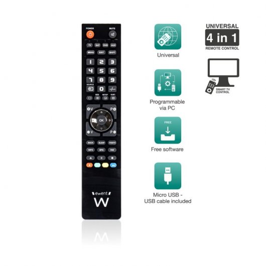 Ewent Mando a Distancia Universal 4 en 1 Programable