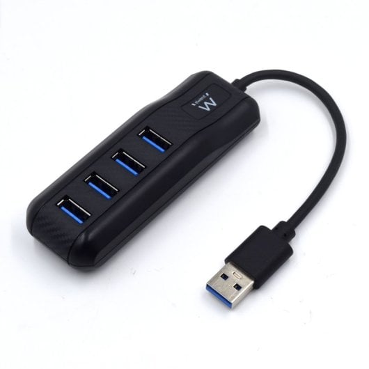 Ewent EW1138 Hub 4 Puertos USB 3.2 Gen1 (USB 3.0) Negro