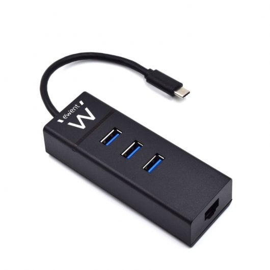 Ewent EW1141 hub & concentrateur USB 3.2 Gen 1 (3.1 Gen 1) Type-C 5000 Mbit/s Noir