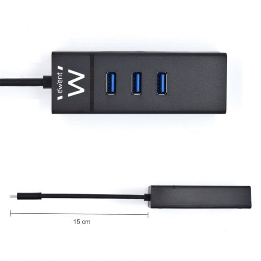 Ewent EW1141 hub & concentrateur USB 3.2 Gen 1 (3.1 Gen 1) Type-C 5000 Mbit/s Noir