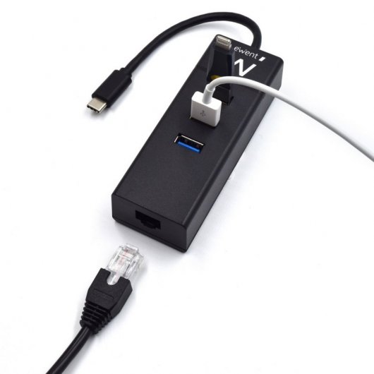 Ewent EW1141 hub & concentrateur USB 3.2 Gen 1 (3.1 Gen 1) Type-C 5000 Mbit/s Noir