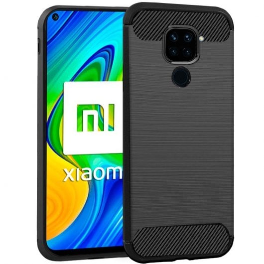 Cool Funda Carbón Negro para Xiaomi Redmi Note 9