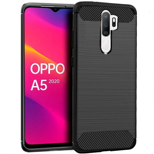 Cool Funda Carbón Negro para Oppo A5 (2020) / A9 (2020)
