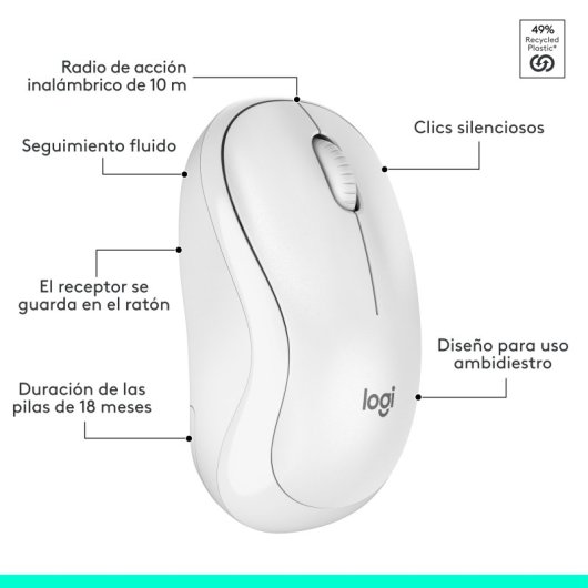 Logitech MK295 Combo Teclado + Rato Sem Fios Branco