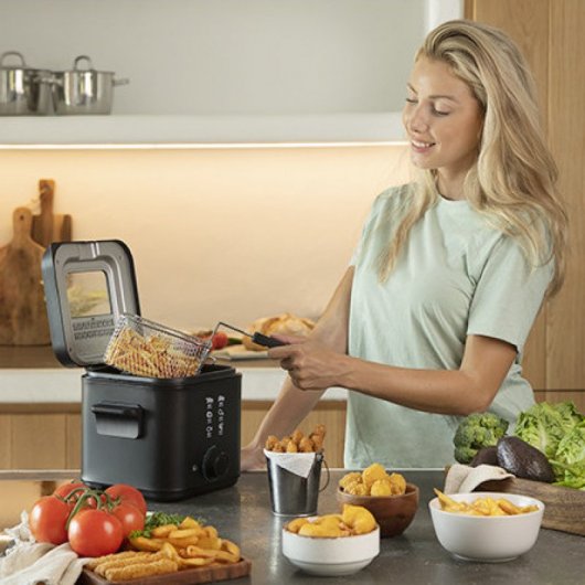Friteuse électrique Cecotec CleanFry Infinity 1500 noire 1,5L 900W