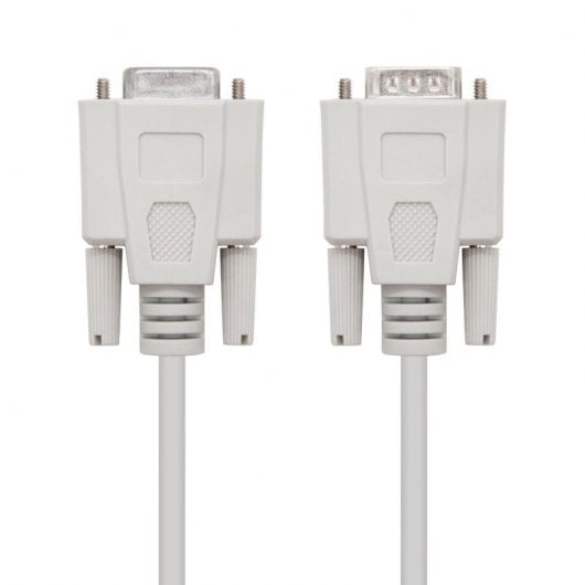 Nanocable Serielles Kabel RS232 DB9-Stecker auf DB9-Buchse, 1,8 m, Beige