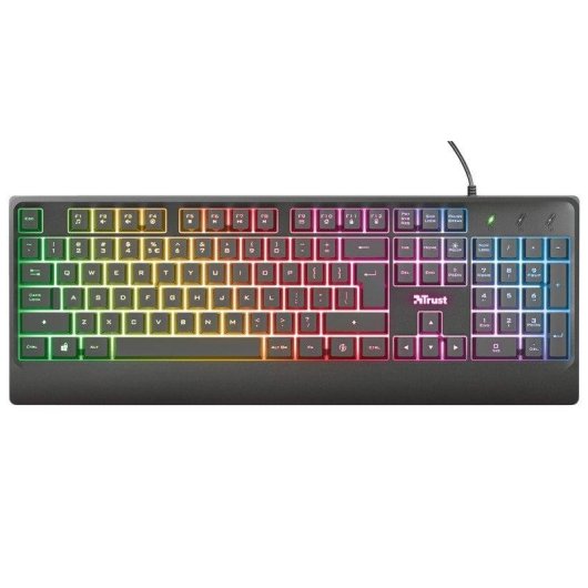 Teclado Trust Ziva Rainbow de membrana com iluminação LED multicolor e teclas multimédia