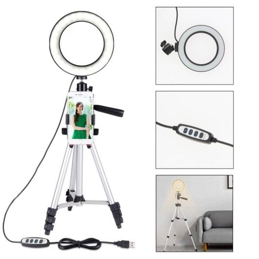 Avizar Triposmart Smartphone-Stativ mit 360° verstellbarem LED-Ring