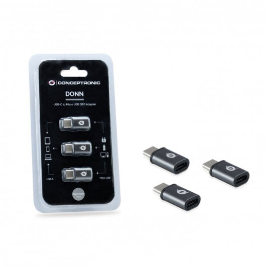 Conceptronic Donn Adaptador  USB-C OTG a Micro USB 3x Unidades