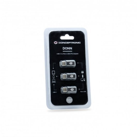 Conceptronic Donn Adaptador  USB-C OTG a Micro USB 3x Unidades