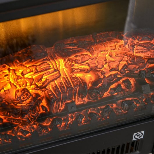 HomCom Chimenea Eléctrica Llama LED 1800W Negra