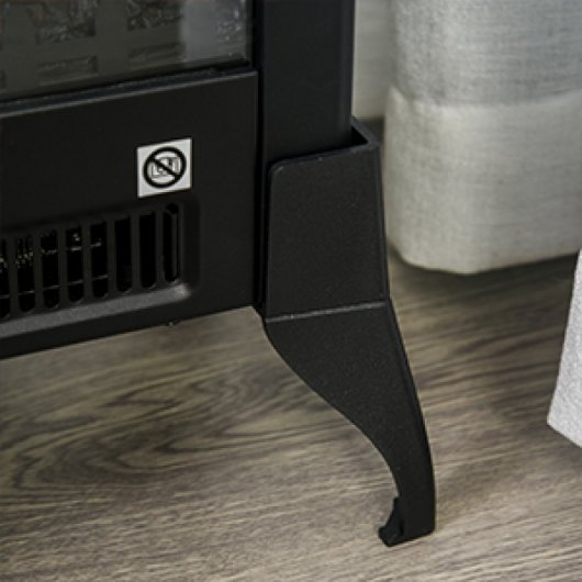 HomCom Chimenea Eléctrica Llama LED 1800W Negra