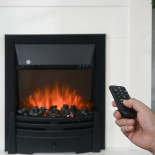 Lareira Elétrica Homcom 2000W Mural Branca com Comando e Programador Semanal