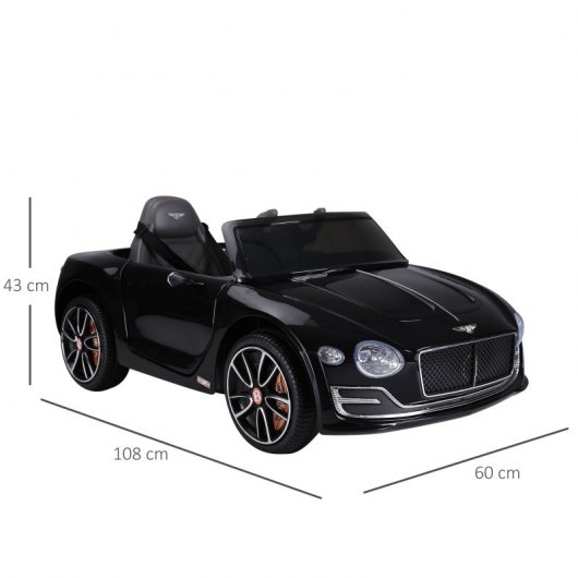 HomCom Bentley GT Coche Eléctrico Negro