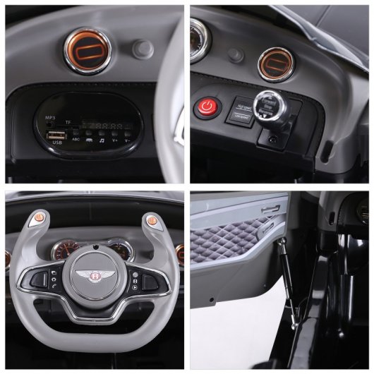 HomCom Bentley GT Coche Eléctrico Negro